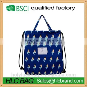 Handle Beauty Print Polyester Drawstring Backpack Bag Rucksack thumbnail-1