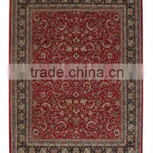 Isfan Red Blue Tabriz Carpet Made With Fine Newzealand Wool thumbnail-1