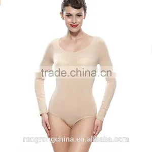 Women's Shapewear Long Sleeve Open Crotch Body Shapers Plus Size thumbnail-1