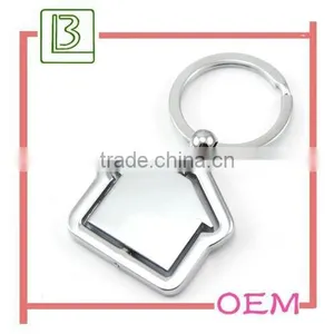 Round Chrome Plated Metal Blank Keychain for Business Gift thumbnail-3