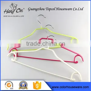 High Quality Plastic Coated Wire Pvc Coated Anti-Slip Metal Clothes Hanger thumbnail-1