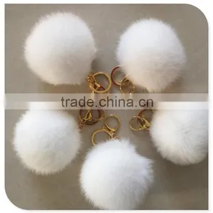 Rabbit Fur Ball Pom Pom Purse Charm Cell Phone Car Pendant Keychain thumbnail-1
