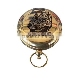 Chrome Dalvey Compass With Engraved Sailboat Lid Compass 13383 thumbnail-2