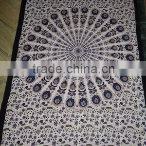 Peocock Printed Mandala Tapestry thumbnail-4