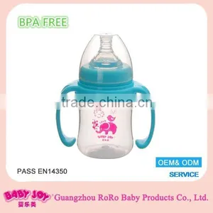 6oz 180ml Food Grade Wide Neck BPA Free PP Baby Milk Feeding Bottle With Liquid Silicone Nipple thumbnail-1