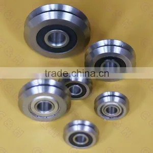 W4 ZZ 15mm Bore Dual V Guide Wheel Shielded Precision Double Row Angular Contact Ball Bearings thumbnail-1