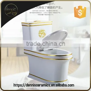 Dennis 2036a Colorful Floor Mounted New Model Gold Color Toilet thumbnail-1