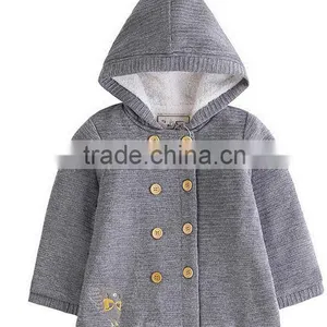 2016 Latest Design Boys Cotton Knitted Windproof Waterproof Hooded Trench Cardigan thumbnail-4