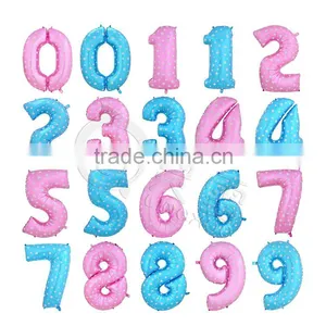 Blue Pink Self Inflatable Number Balloon Foil 40" Helium thumbnail-1