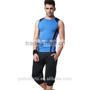 Men's Dry Fit Fitness Shirts 10% Spandex 90% PTT Dri Fit Shirts Wholesale thumbnail-1