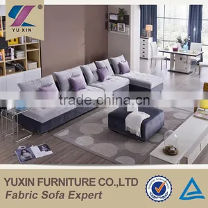 Diamond Buttoned Purple Corner Sofa Set Home Furniture Corner Sofa thumbnail-1