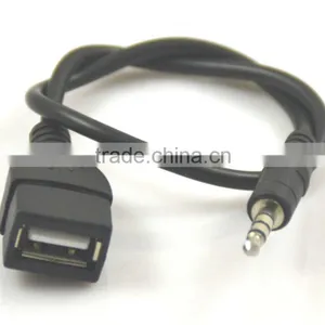 New 1m Sync 3.5mm Male AUX Auxiliary Audio Plug Jack to USB Cord Converter Cable thumbnail-1