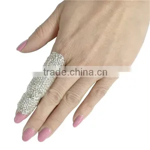 New Fashion Multiple Finger Stack Knuckle Band Crystal Set Hollow Out Knuckle Ring thumbnail-6