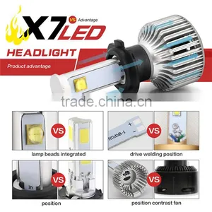 2016 New Product Retail Car Accessories Led Headlight Bulb 40w 80w 4800LM X7 Auto H7 thumbnail-1