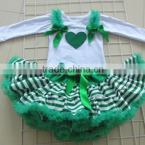 2013 LONG SLEEVE Saint Patrick's Day Pettiskirt in Set With Cotton Top for Infant &Toddler Girls thumbnail-1