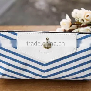 New Canvas Navy Marine Stripe Style Pencil Case Pen Box thumbnail-5