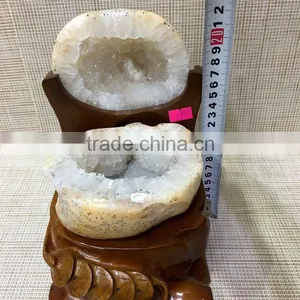 Natural White Agate Geode Crystal Treasure Basin For Sale thumbnail-2