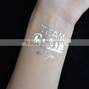 Custom Hot Sale Wedding Tattoo Team Bride Gold Silver Tattoo Stickers Quality Choice thumbnail-3
