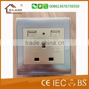 Global Universal Function 16amp 3 Pin Plug Wall Socket With 5V USB Charger European Male Electrical Wall Socket thumbnail-1