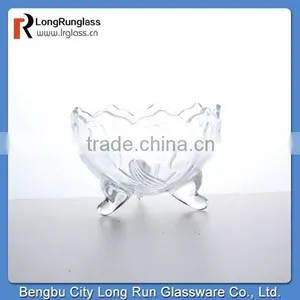 LongRun Personalized Rose Bud Design Tripod Glass Candy Dish thumbnail-1