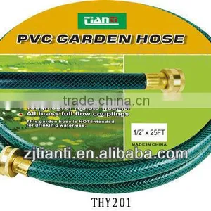 PVC Green Shrinking Garden Hose PIpe With Brass Coupling thumbnail-1