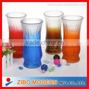 Color Sprayed Machine Made Glass Vase thumbnail-1