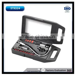 20Pcs Transparent Case Hand Tool Set of Ratchet Handle and Bit Socket Set thumbnail-1
