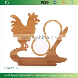 WR003/100% Bamboo Material Hot Sale Rooster Shaped Folding Bamboo Wine Rack thumbnail-1