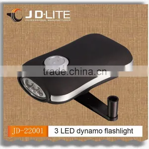 Colorful 3 Led Hand Crank Flashlight Generator Torch Light thumbnail-1