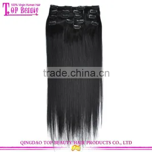 Double Drawn Cheap Price Straight Clip in Hair Extension Free Sample Clip in Hair Extensions for African American thumbnail-3