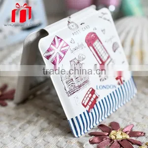Pu Leather Pocket Mirror Glass Mirror Logo Printing thumbnail-1