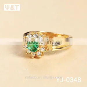 Jingli Jewelry Green Stone Gold Plated Ring (YJ-348) thumbnail-6