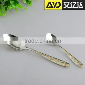 Spoon and Fork Set! Stainless Steel Gold Flatware thumbnail-6