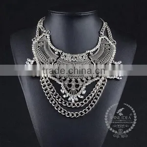 High Quality Vintage Rhinestone Chunky Statement Necklace Tin Alloy Fashion Women Pendant Necklace 6390106 thumbnail-1