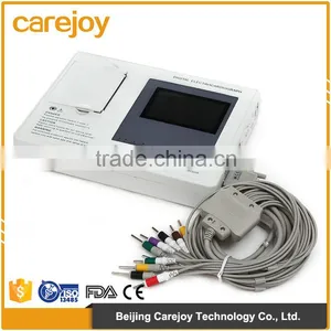 CE Approved Three Channel Color LCD Display 12-lead Built ECG Machine in USB/RS232 Interface thumbnail-1