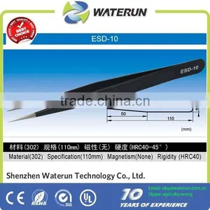 ESD-10 Antistatic Stainless Steel Tweezers thumbnail-1