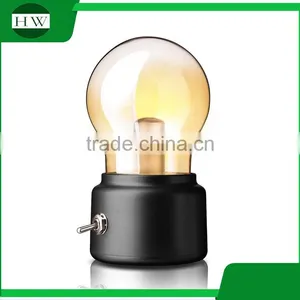 Children Plastic Antique Mini Bulb Shape Usb Charge Led Night Lamp Light thumbnail-4
