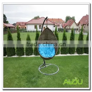 Audu Wicker Swing Chair,Swing Chair With Blue Cushion thumbnail-1