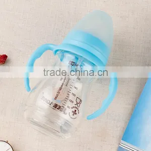 NEW Design BPA Free Glass Baby Milk Bottle With Lid Handle and Straw thumbnail-2