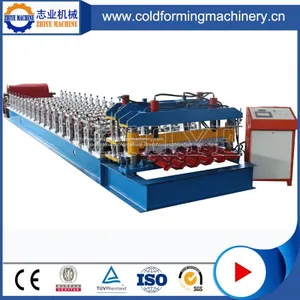 PLC Controlling Zinc Glazed Roofing Tile Roll Forming Machine thumbnail-1