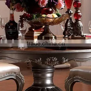 BISINI European Classic Dining Room Sets, Exquisite Carved Dining Table & Chairs Set, Round Dining Table and Chairs (BF01-ML017) thumbnail-4