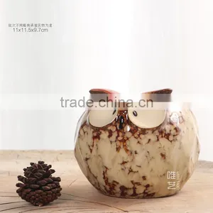 Attractive Owl Shape Ceramic Hydroponic Flower Pots thumbnail-1
