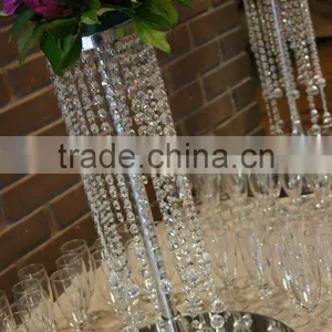 Wedding Tall Flower Vase/crystal Flower Vase/ Crystal Trumpet Vase thumbnail-2