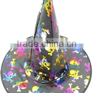 Halloween Costume Cobweb Skull Witch Hat thumbnail-2