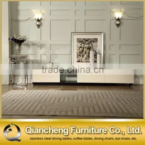Metal Remote Controlled tv Stand With White Lacquer Wooden Drawer thumbnail-3