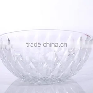 Set 5 Engraving Large Clear Decorative Glass Salad Bowls thumbnail-2