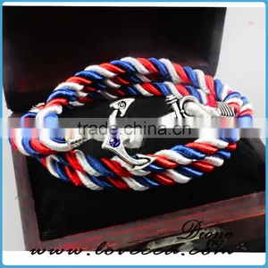 Colorful Handmade Mens Anchor Rope Bracelet Wholesale thumbnail-1