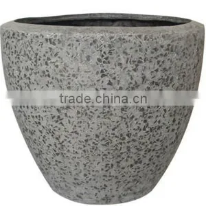 Sandstone Round Flower Pot With Glass Pieces Garden Pots thumbnail-1