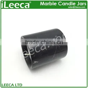 Black Marble Candle Vessels With Mini Tealight Candles thumbnail-3