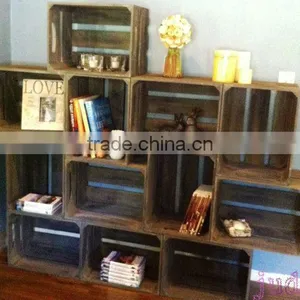 Living Room Antique The Study Wooden Storage Stand Crate thumbnail-1